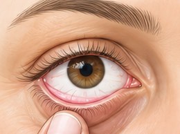 Conjunctivae being checked for pallor